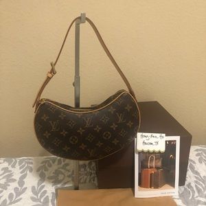 Auth Louis Vuitton Pochette Croissant PM Monogram